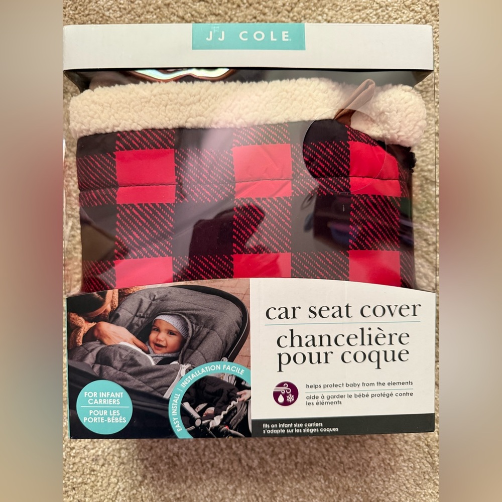 JJ Cole Red and Black Buffalo Plaid Car Seat Cover